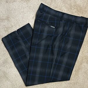 Greg Norman Collection Black Dress Pants with Subtle Plaid